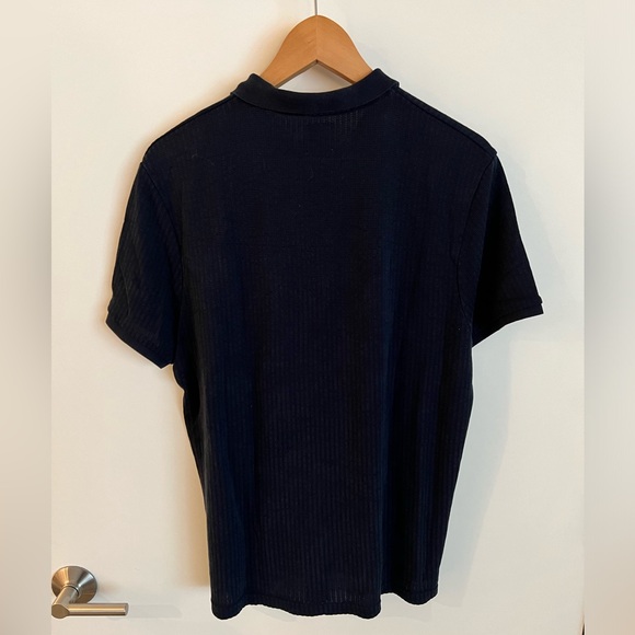 ZARA MENS NAVY BLUE KNIT POLO SIZE M - Picture 4 of 4